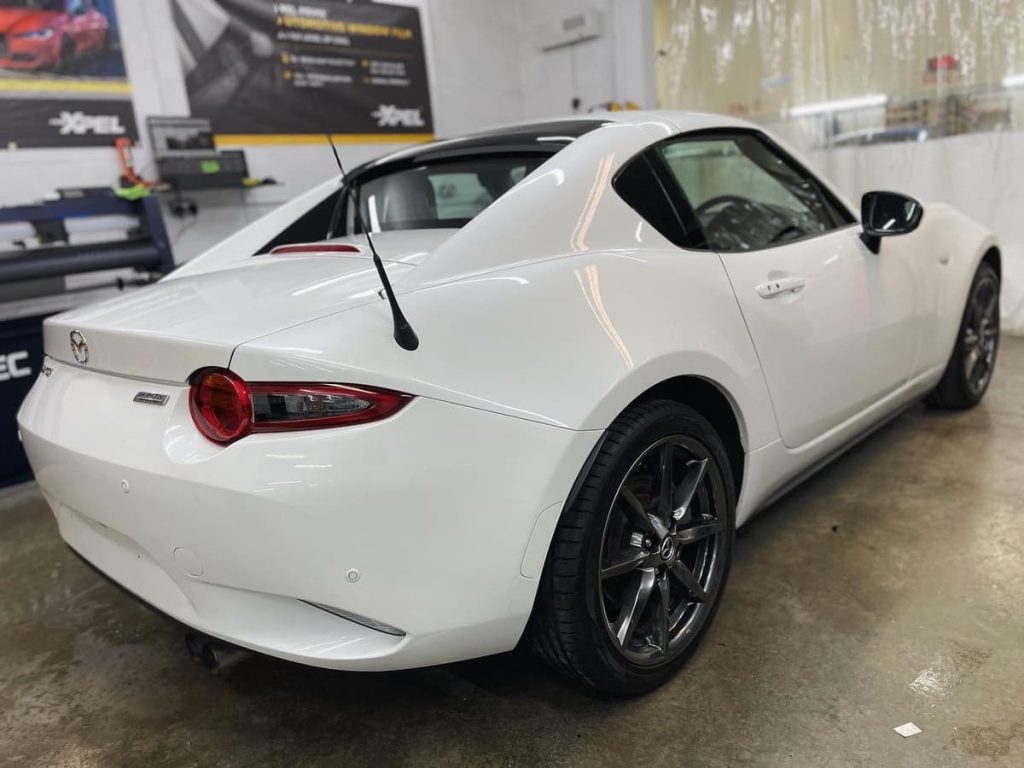 White Paint Protection Film On Mazda